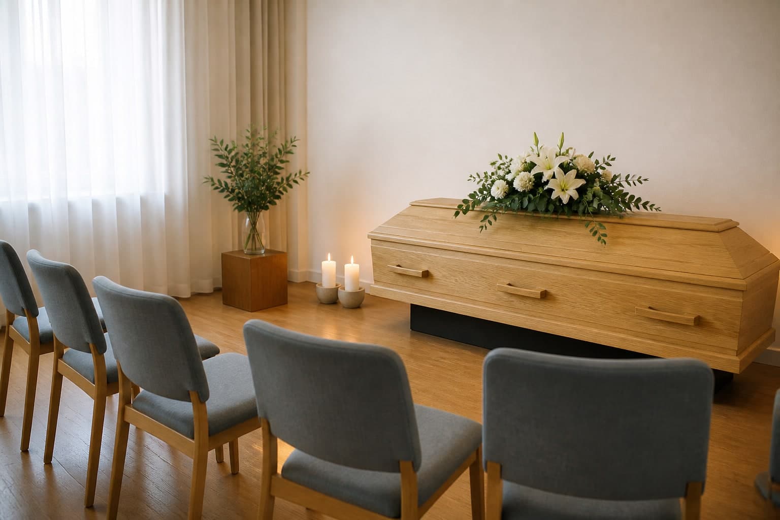 Abschiedsraum des Bestattungshauses Kümpel mit ruhiger Atmosphäre